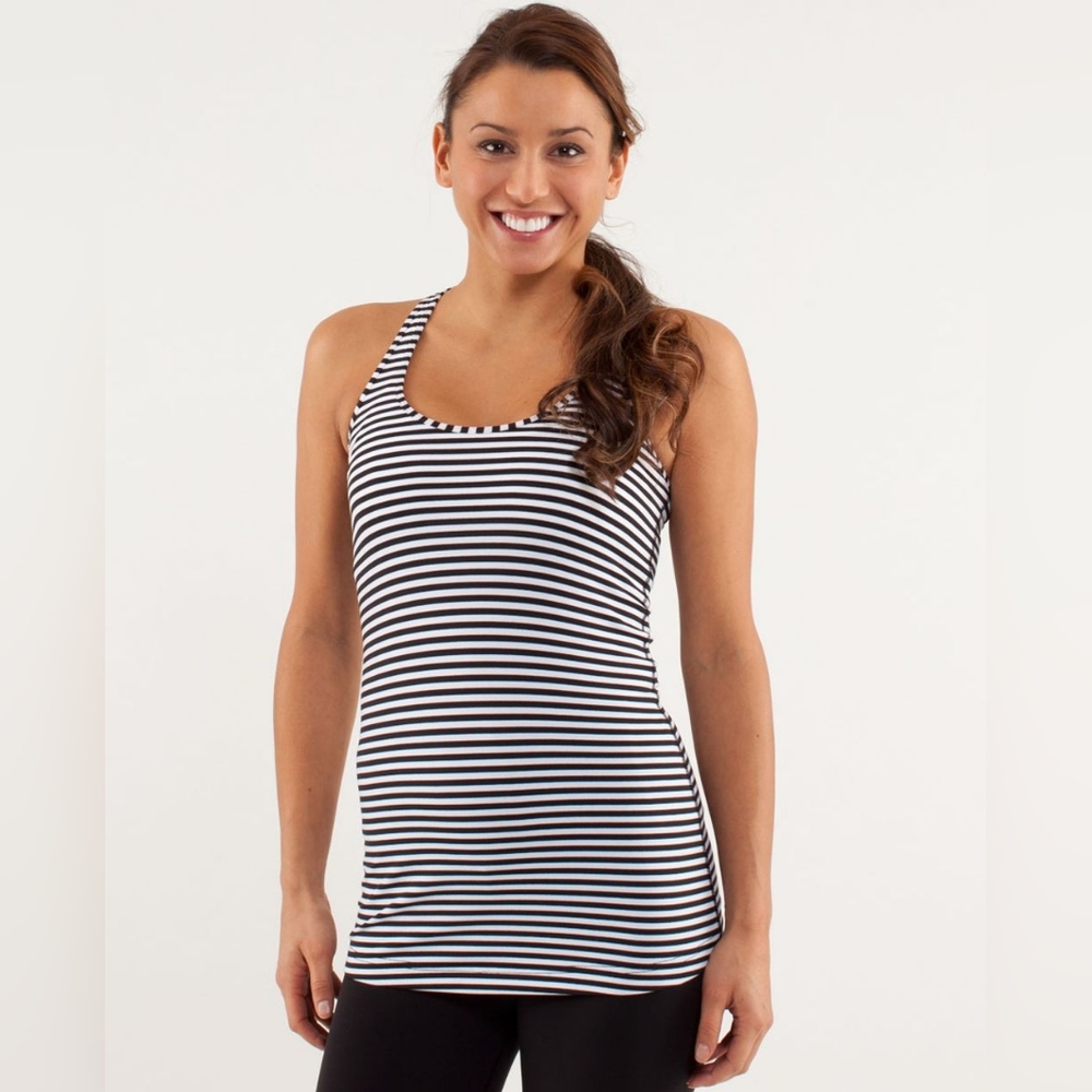 Lululemon Cool RacerbackClassic Stripe Black White / Black